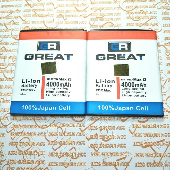 Baterai Battery GREAT Double Power ANDROMAX HISENSE i3 , Li37200L , AD689G