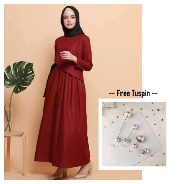 Kalea dress maroon by mabelle Indonesia