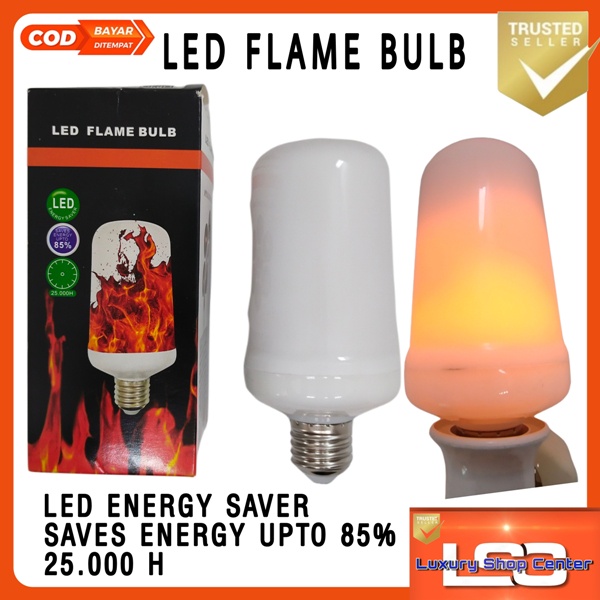 LAMPU Bohlam efek api  9 watt, Flame Effect Flickering E27 7W 1900-2200K