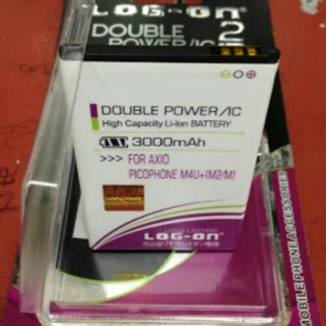 Batre Baterai Double Power IC Log-On AXIO PICOPHONE M4U+ (m2/m)