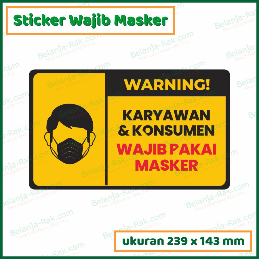 

Sticker Himbauan Wajib masker Untuk Pintu