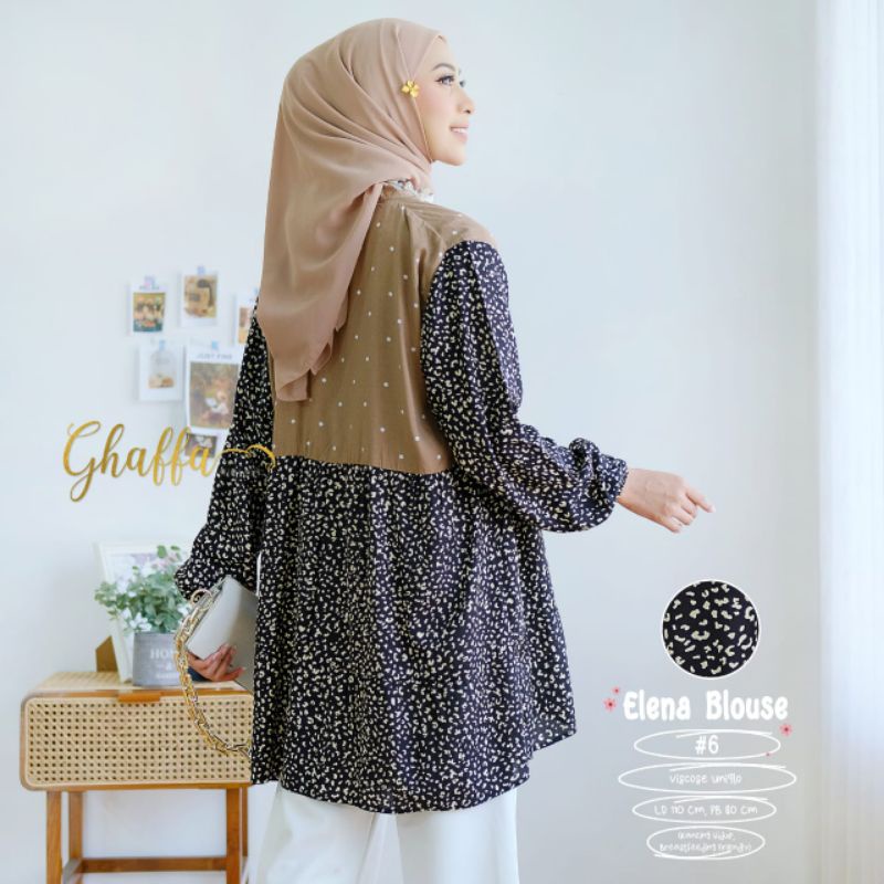 ELENA BLOUSE #6 BY GHAFFA THE LABEL / BLOUSE RAYON VISCOSE MOTIF WANITA MUSLIMAH / Baju wanita ld110