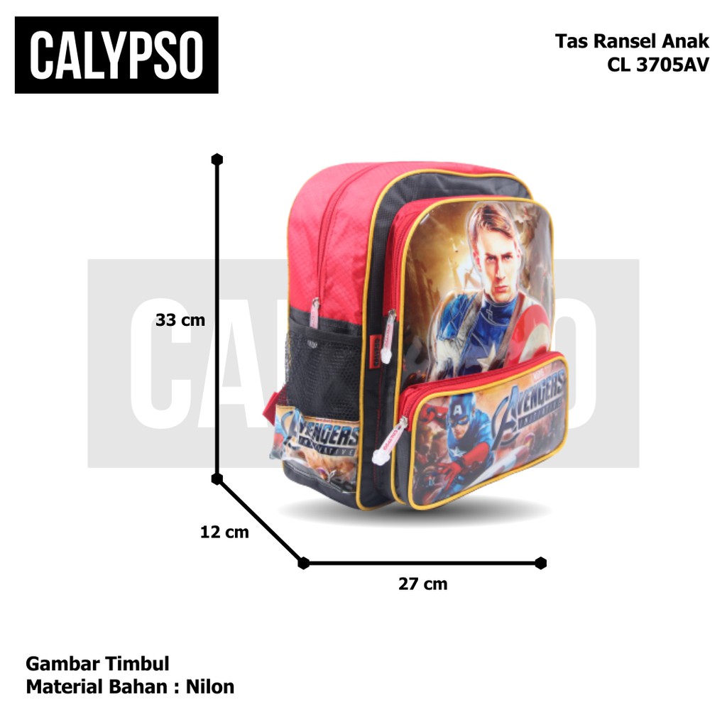 [KLIKTAS] Tas Sekolah Anak Laki TK Paud Kartun Calypso 3705 / Backpack Kartun Anak/Karakter Avangers