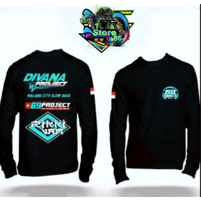 Kaos Lengan Panjang Divana 69 Project Blue