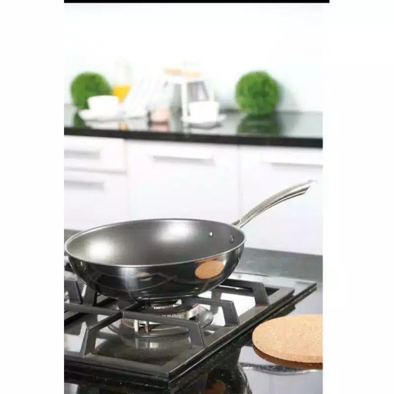 wajan frypan stainless steel teflon ichef 28 cm