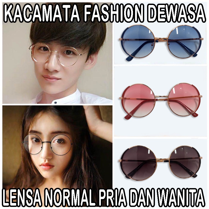 Baru Kacamata Unisex Untuk Pria wanita Kacamata Bulat Boboho Gaya Trend Santai Cassual - Kacamata Sunglasses Round Kacamata Fashion