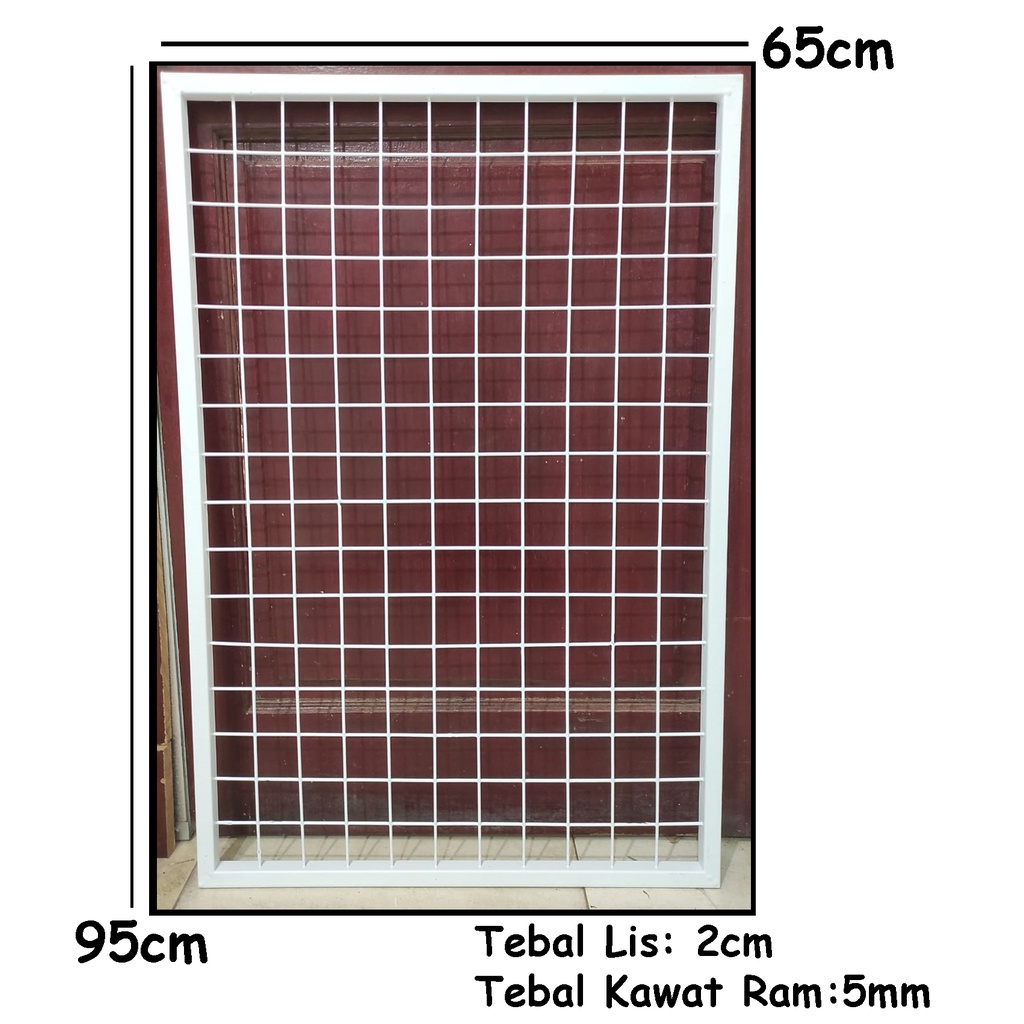 Kawat Ram Lis/Bingkai Ukuran 95x65 Cm Tebal Lis 2cm/Tebal Kawat Ram 5mm- Rak Display Aksesoris HP