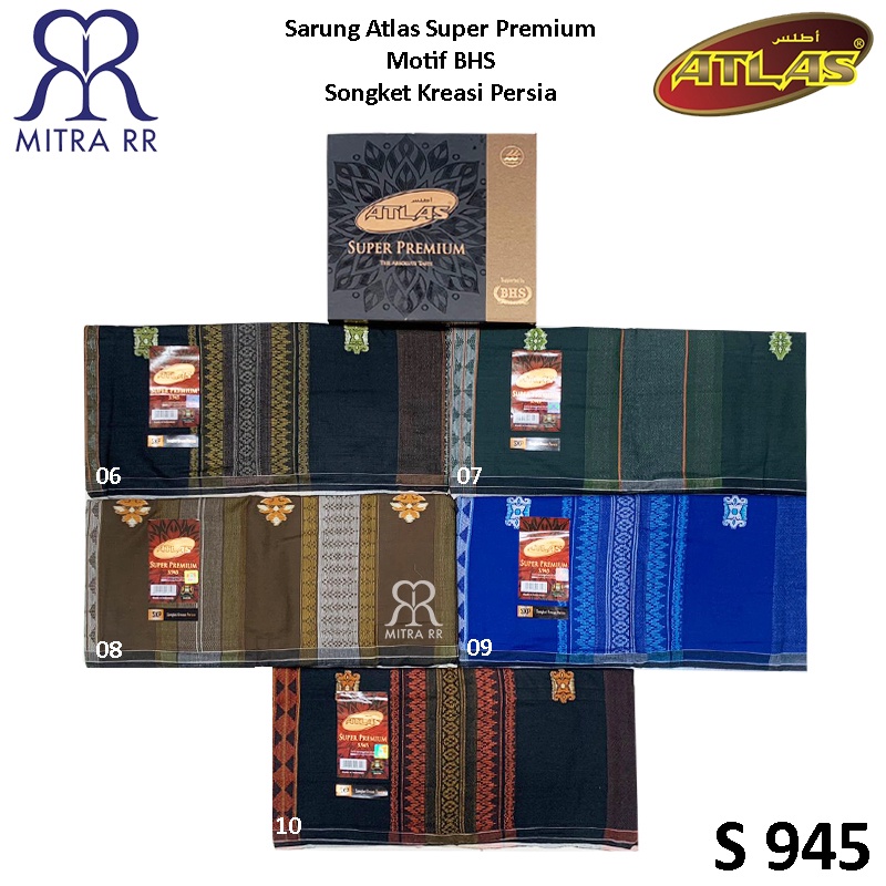 Sarung Atlas Super Premium Songket Kreasi Persia Motif BHS Sarung Tenun Dewasa By BHS S 945 S 970