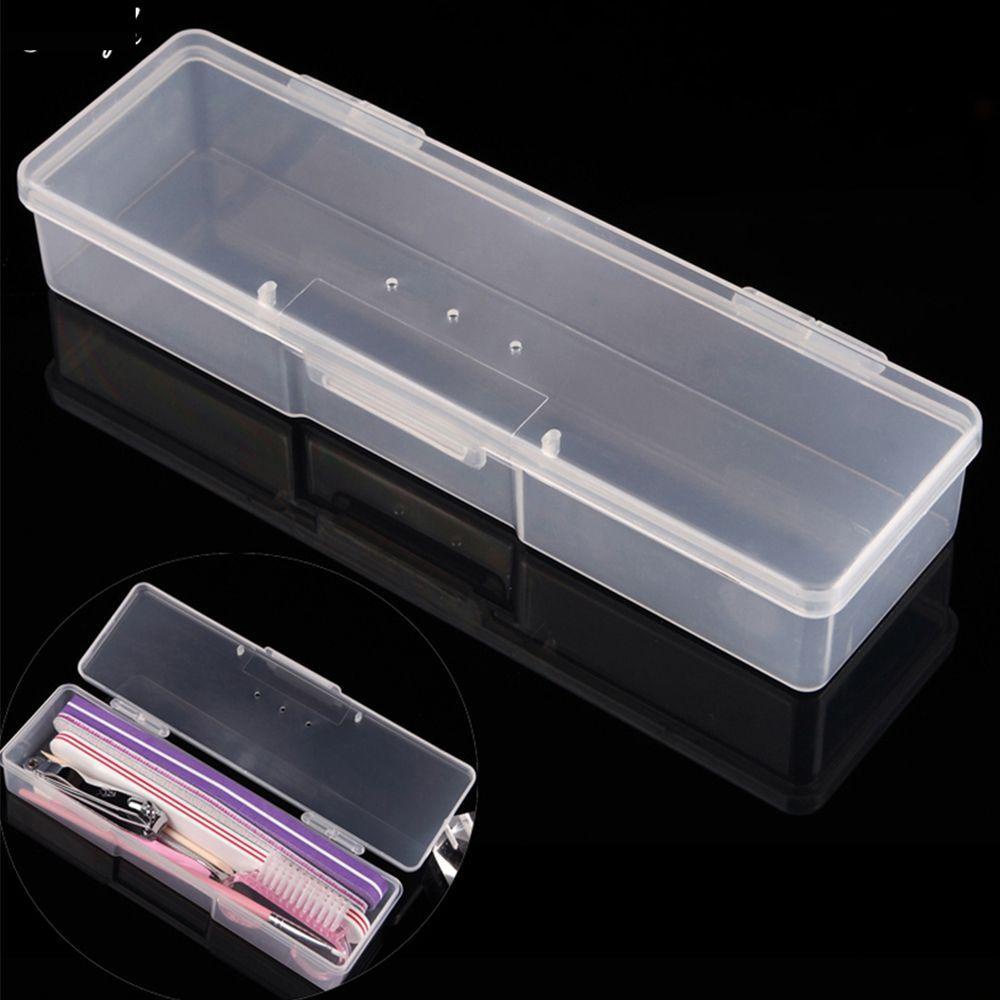 Agustina Tempat Penyimpanan Nail Art Wadah Kuas Poles Persegi Panjang Brush Pen Dotting Plastik Drawing Case Storage Box