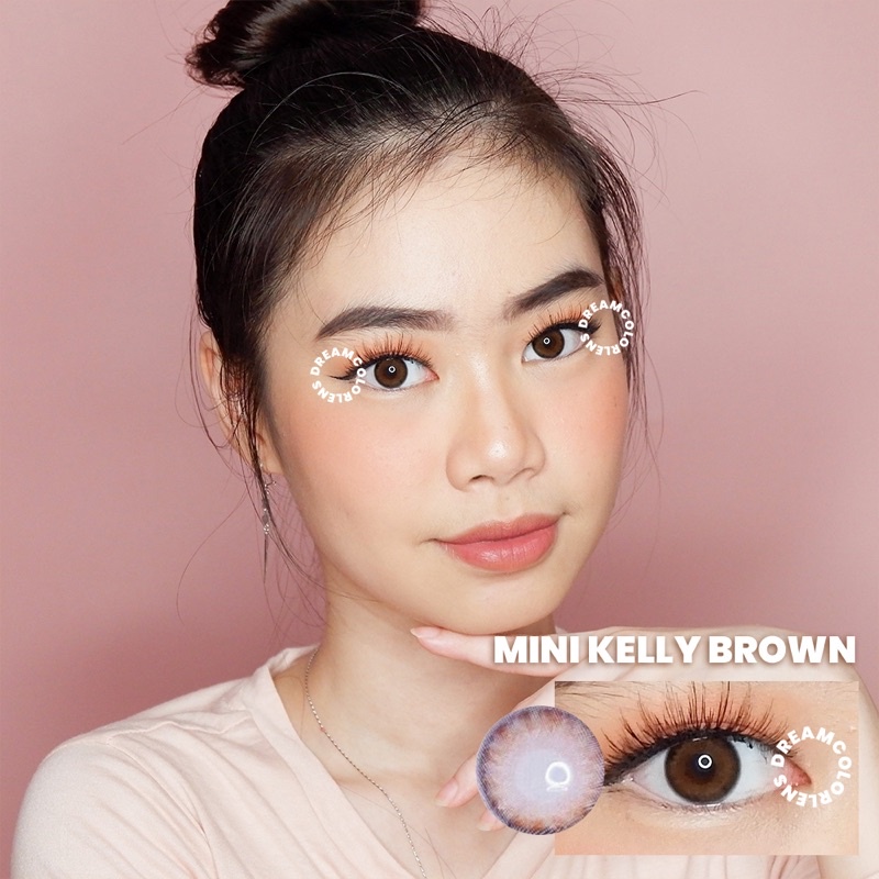 Softlens Kitty Kawaii Mini Kelly Brown / Gray / Coklat / Abu Normal Minus Beda Minus