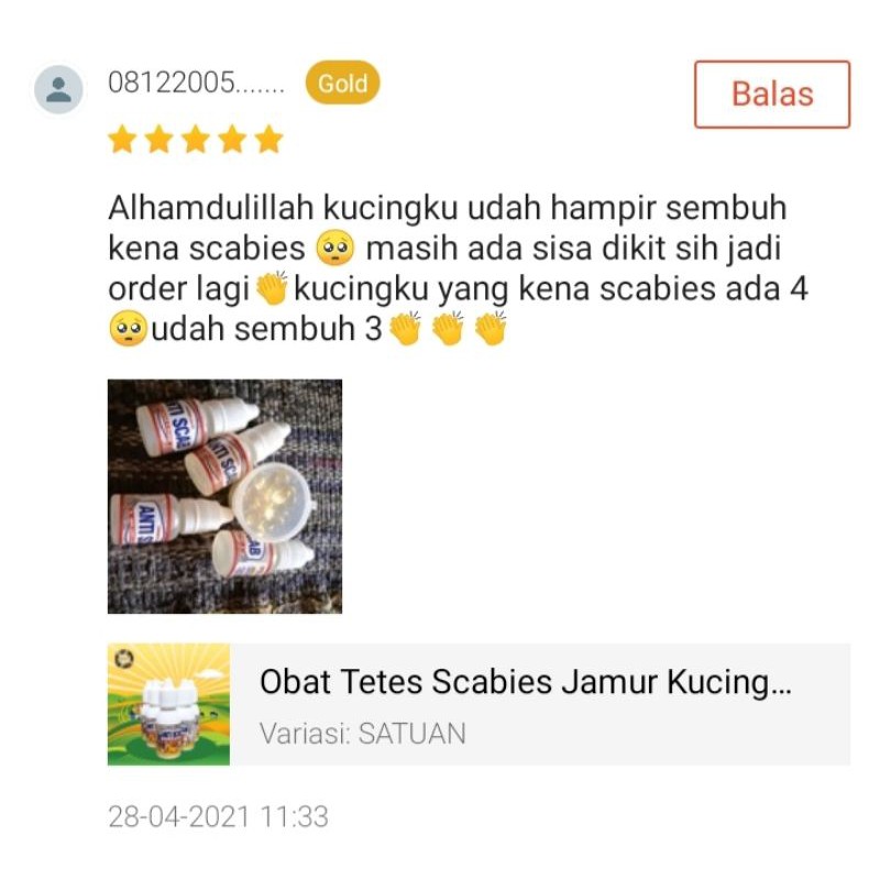 ANTISCAB - Obat Scabies Oles Kucing Kelinci Anjing Guinea pig Hair Loss Sugar Glider