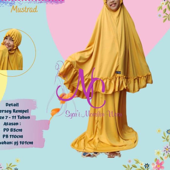 ™ Mukena Anak Sd Polos Rempel Mukenah Anak Bahan Kaos Jersey Tebal Usia 7-10 tahun Adem Murah Terbar