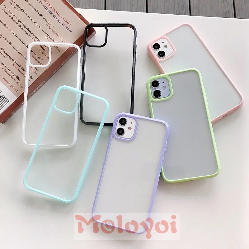 Soft Case TPU Transparan Shockproof Ultra Tipis Warna Polos Untuk IPhone 7 8 Plus 11 12 13 Pro MAX X XR XS MAX 6 6s Plus SE 2020