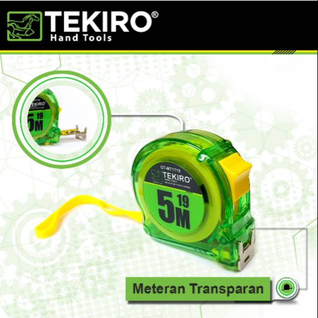 Tekiro meteran 5m transparant meteran tekiro