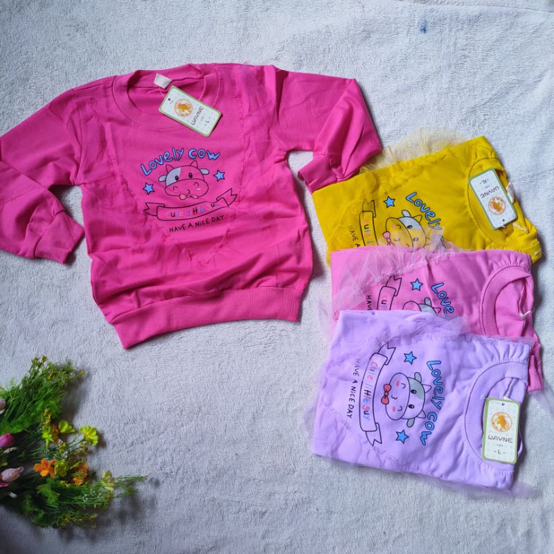 Kaos Anak premium 1 2 3 4 5 tahun lengan panjang jogger joger import kaos anak cewek perempuan ( wayne ICE CREAM )