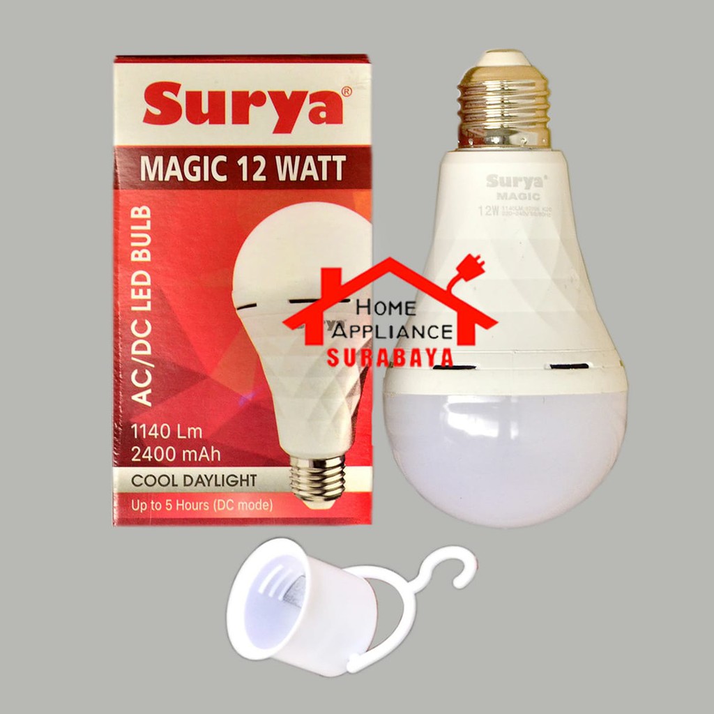 Lampu LED Bulb Emergency Lamp Surya Magic 12W 12 Watt Cahaya Putih