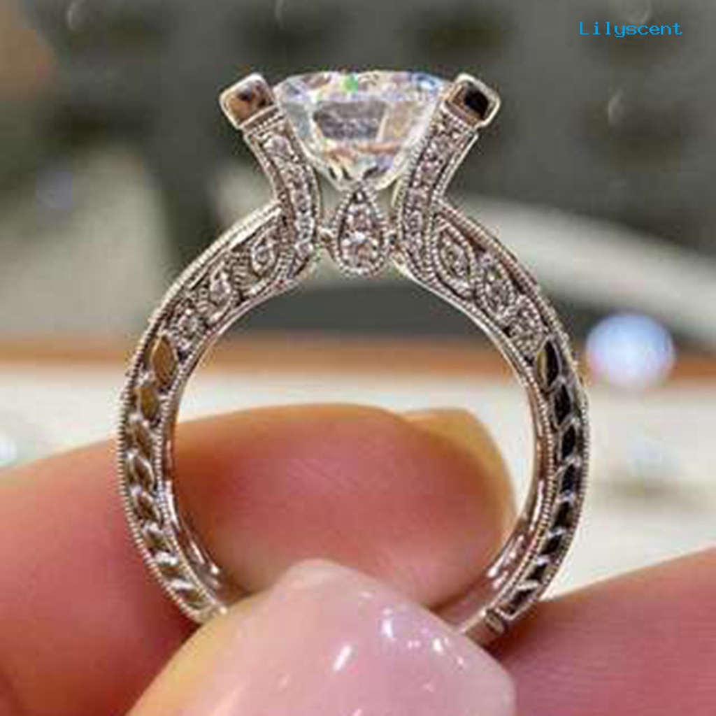 Ls Cincin Kawin / Tunangan Cubic Zirconia Berlian Imitasi Untuk Wanita