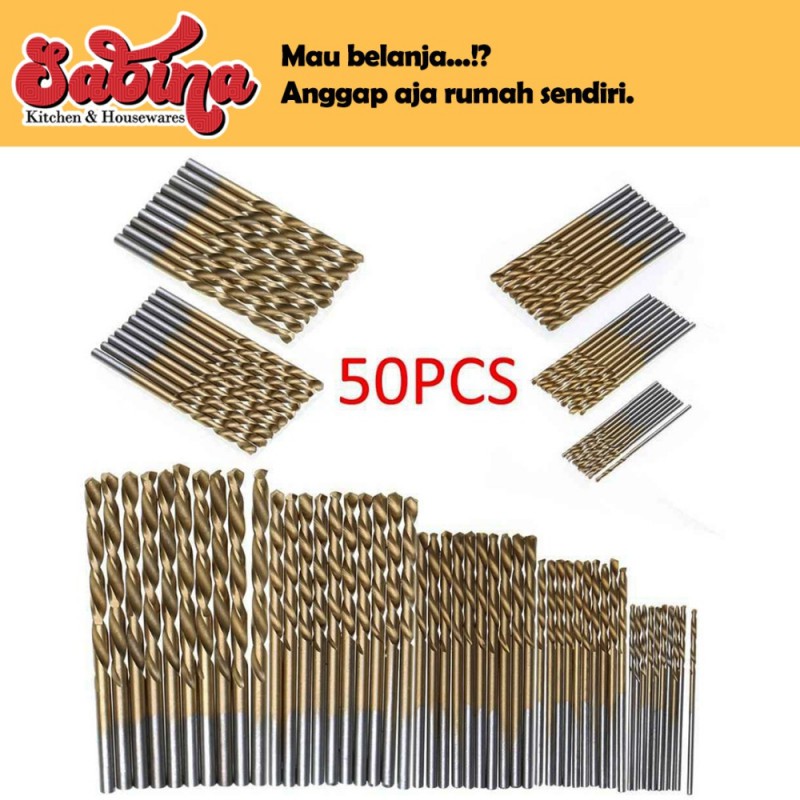 Mata Bor Power Drill Bits Titanium Coated 50 PCS - DW1361 Gold