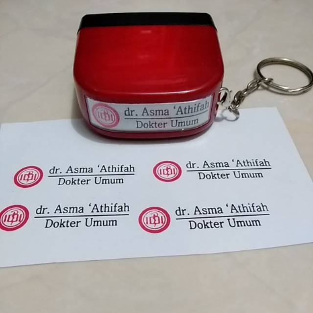 STEMPEL NAMA BIDAN, DOKTER, APOTEKER, JABATAN, NO HP. CUSTOM STEMPEL TOKO Ukuran 43mm x 13mm