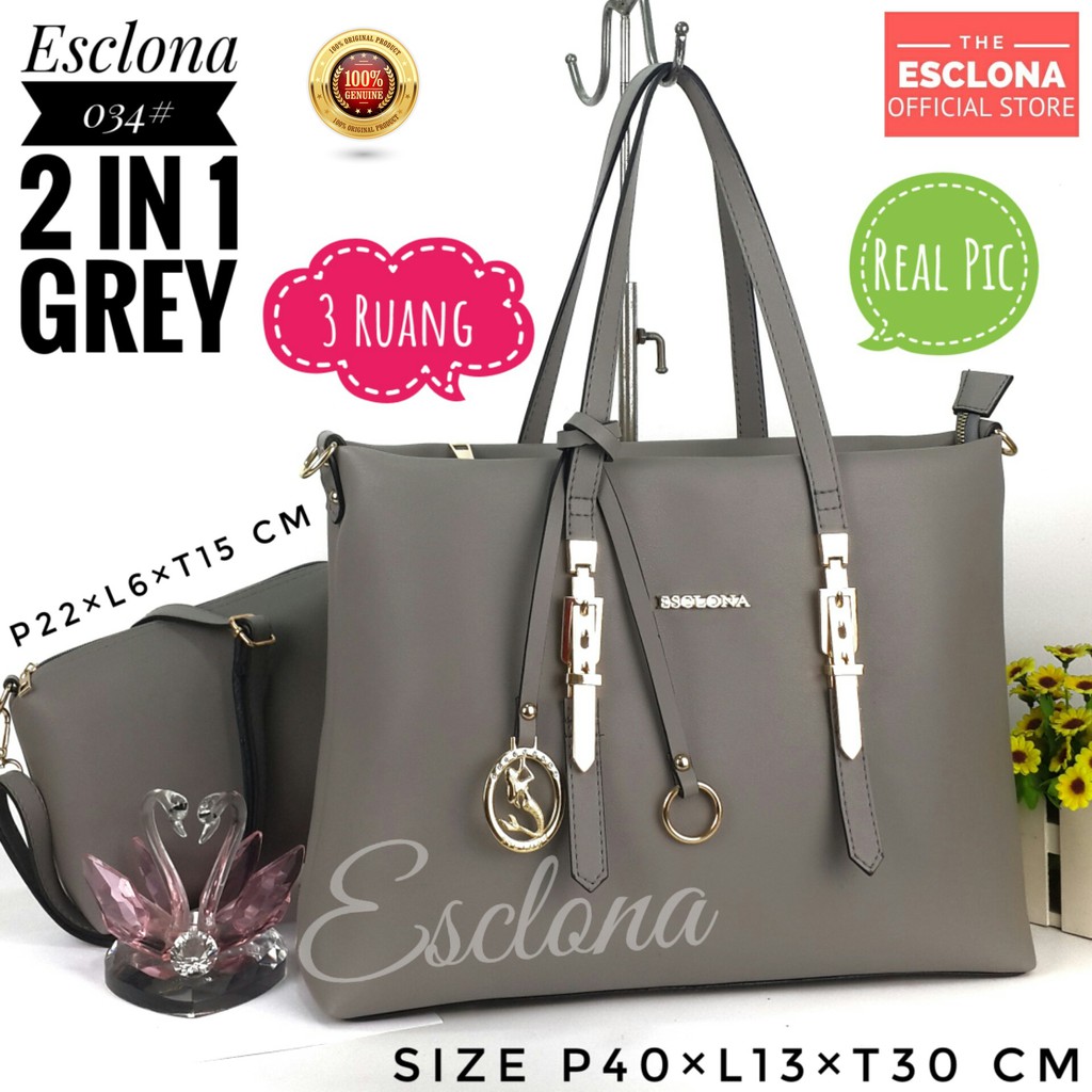 Tas wanita Import Bag Laptop Esclona 034 Tas Batam Selempang Cewek Branded Cantik Fashion Murah Handbag Original Besar Kantor Kerja Kuliah Premium Super Populer Terbaru Terlaris Hobo Office Ibu Emak Dewasa Santai Berpergian Shoulder Bahu