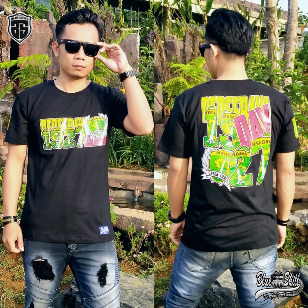 Kaos persebaya day / kaos supporter persebaya / kaos persebaya surabaya 1927 / kaos distro pendek persebaya untuk pria dan wanita / kaos originalblueskill