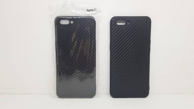 Soft Case Realme C1 6.2 inchi Black TPU Fiber Carbon Realme C1 Casing Realme C1 A1603