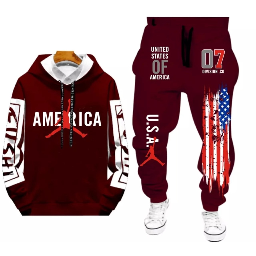 MUKZHOP - STELAN AMERICA / hoodie cowok / celana panjang pria