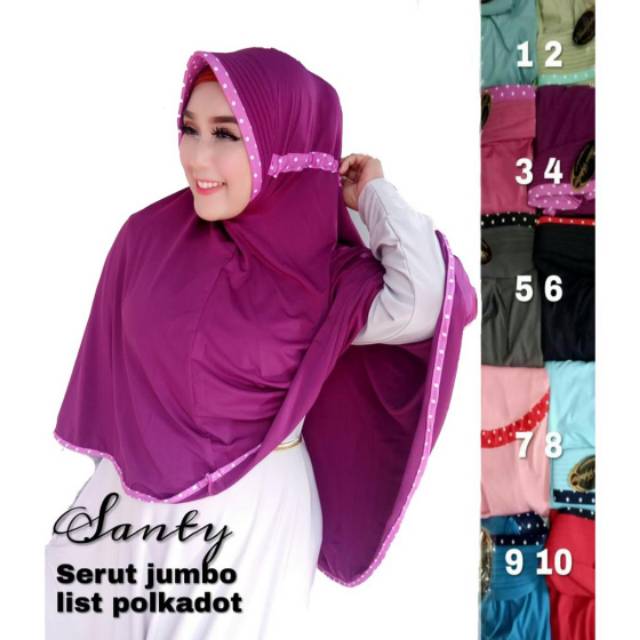 Hijab serut polkadot | Shopee Indonesia