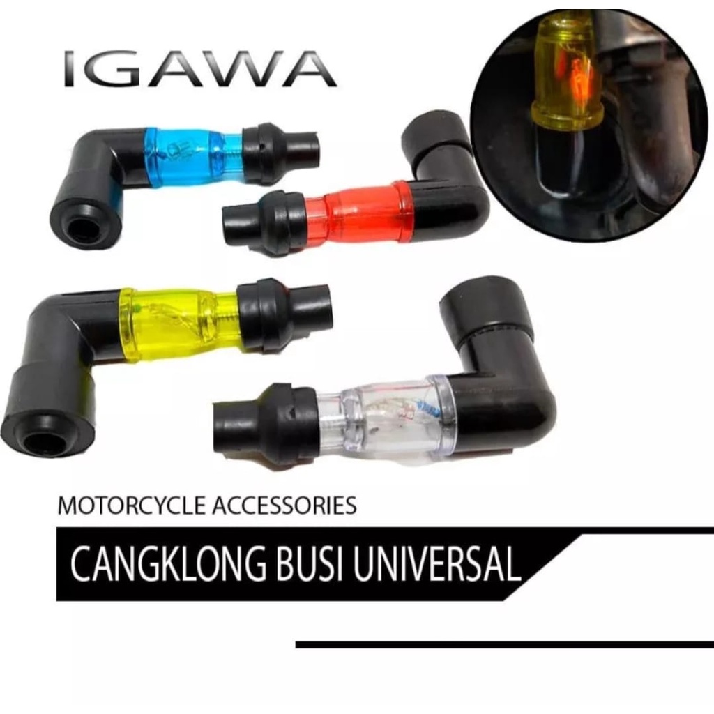 CANGKLONG BUSI VARIASI NYALA LAMPU TRANSPARAN.UNTUK HONDA YAMAHA METIC DAN BEBEK UNIVERSAL