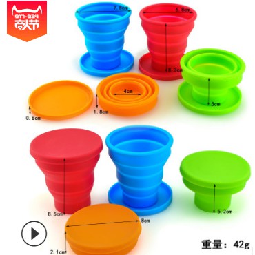 Gelas lipat silikon portable travel cup