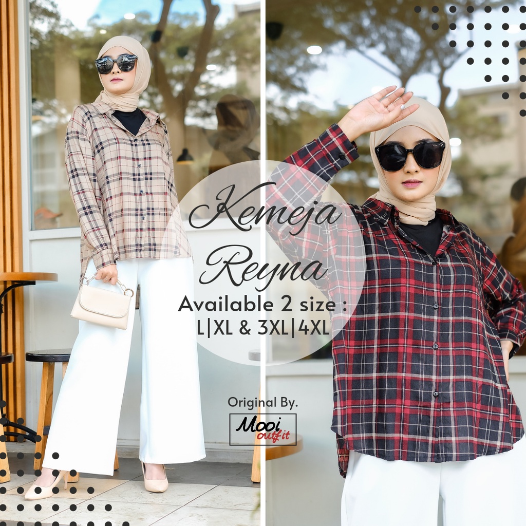 Kemeja Wanita Kekinian Lengan Panjang Motif Kotak Bahan Katun Rayon Premium