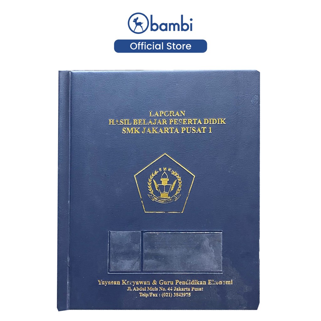 

Bambi Buku Rapot Sekolah A4 Include Cover Soft Touch Jenis 10 Pocket Document Include Cover Foly Emas & Label Nama Original