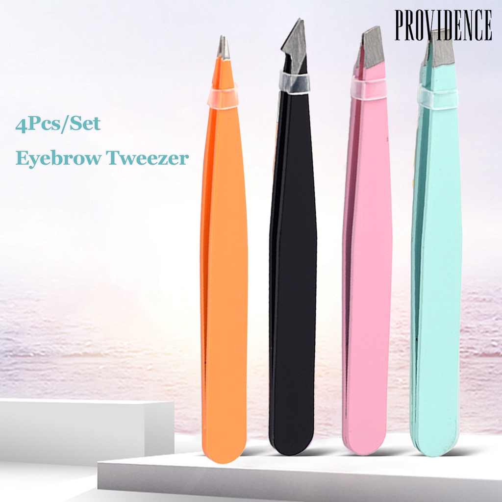 Providence 4pcs / Set Pinset Alis / Bulu Mata Extension Bahan Stainless Steel Untuk Makeup / Kosmetik Wanita