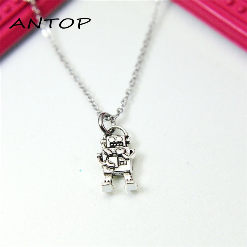 Kalung Liontin Robot Mini Gaya Retro Hip Hop Untuk Unisex ANTOP