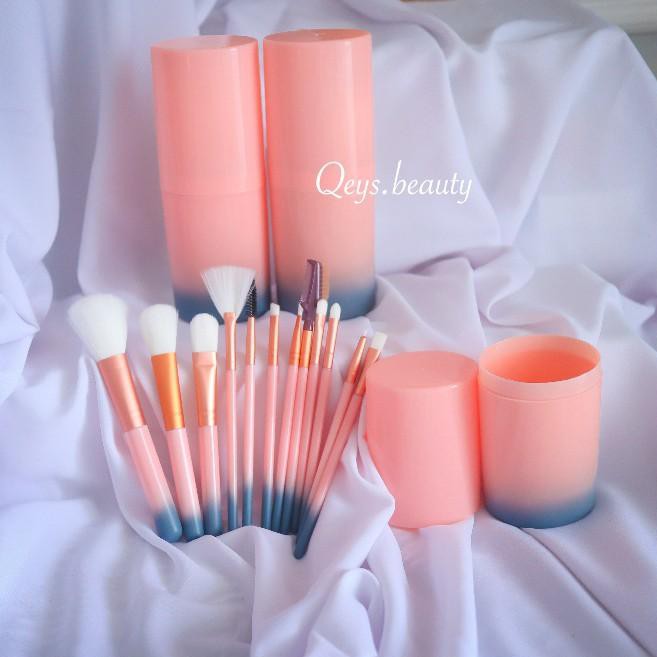 【STAR SALE】 SEPAKET KUAS MAKEUP + SPONGE  / TUBE BRUSH ISI 12 MURAH ⭐⭐⭐