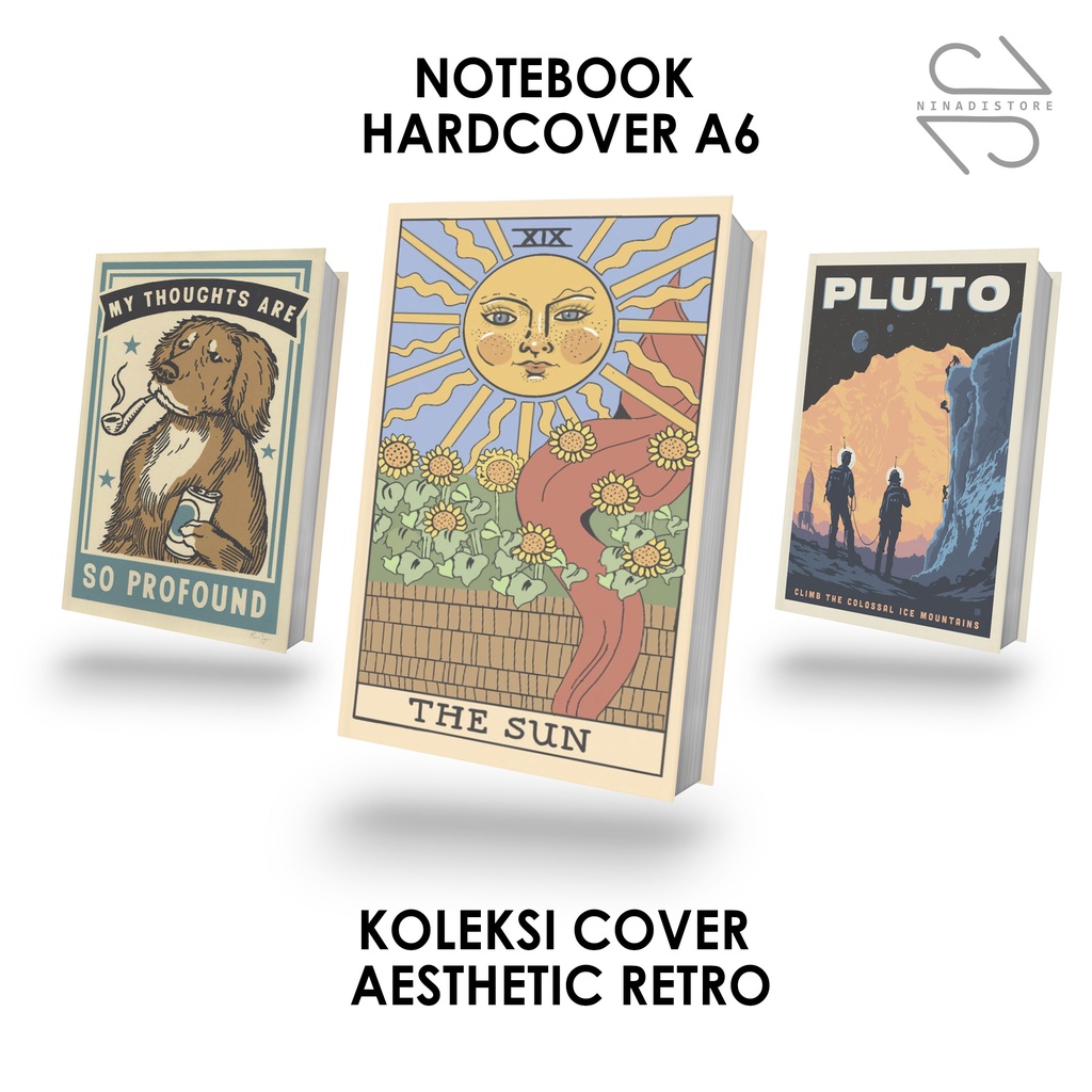 

Pocket Book/Notebook Hardcover A6 isi polos dan garis Gambar RETRO