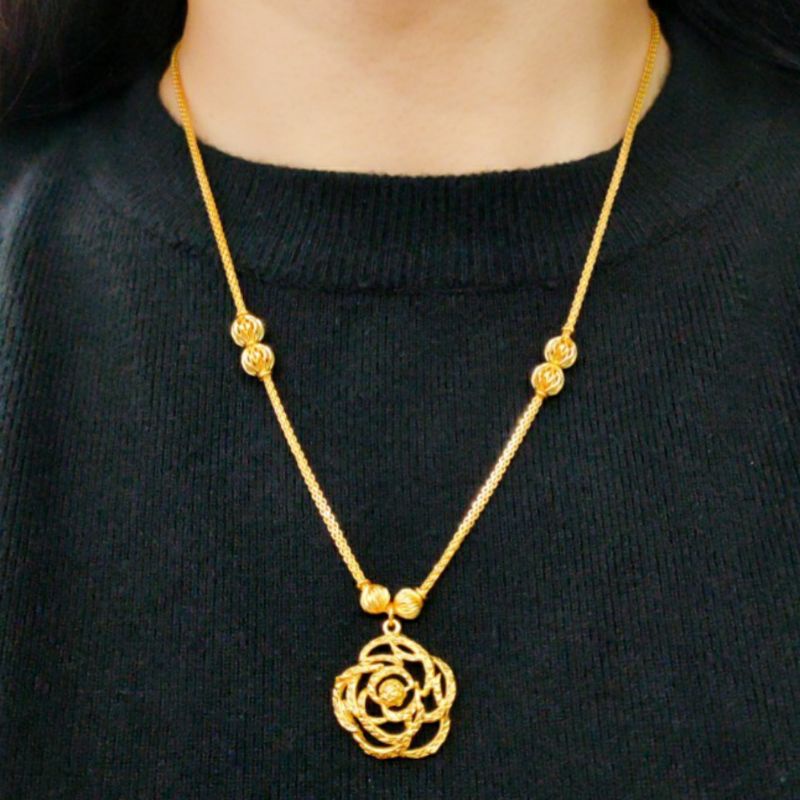 Necklace Jedar two Layer Jewellery Fashion Gold Toko Kalung Emas asli