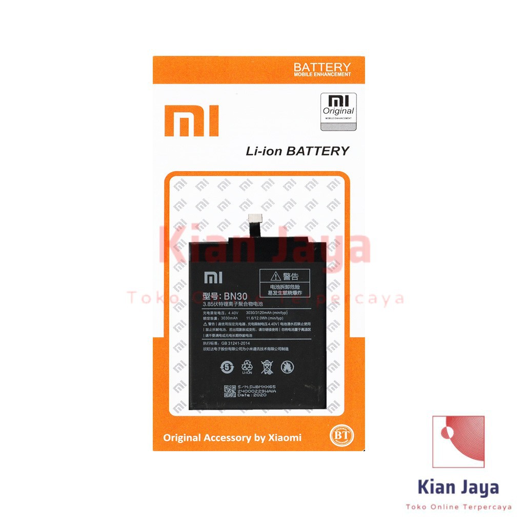 Baterai Redmi 4a BN30 Original OEM Battery Batre Batrai Battery Handphone Hp BN 30 Ori