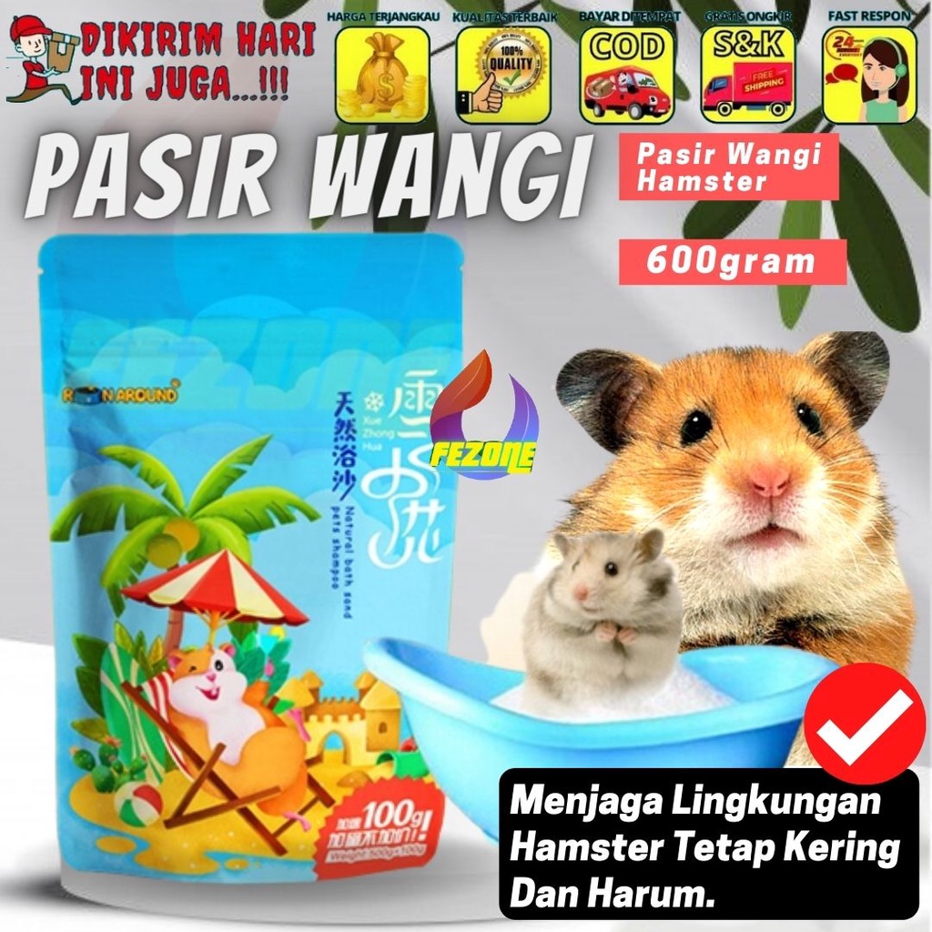 PASIR WANGI HAMSTER - Pasir Mandi Hamster Pet Sand Bathing Sweet Original 600gr Fezone