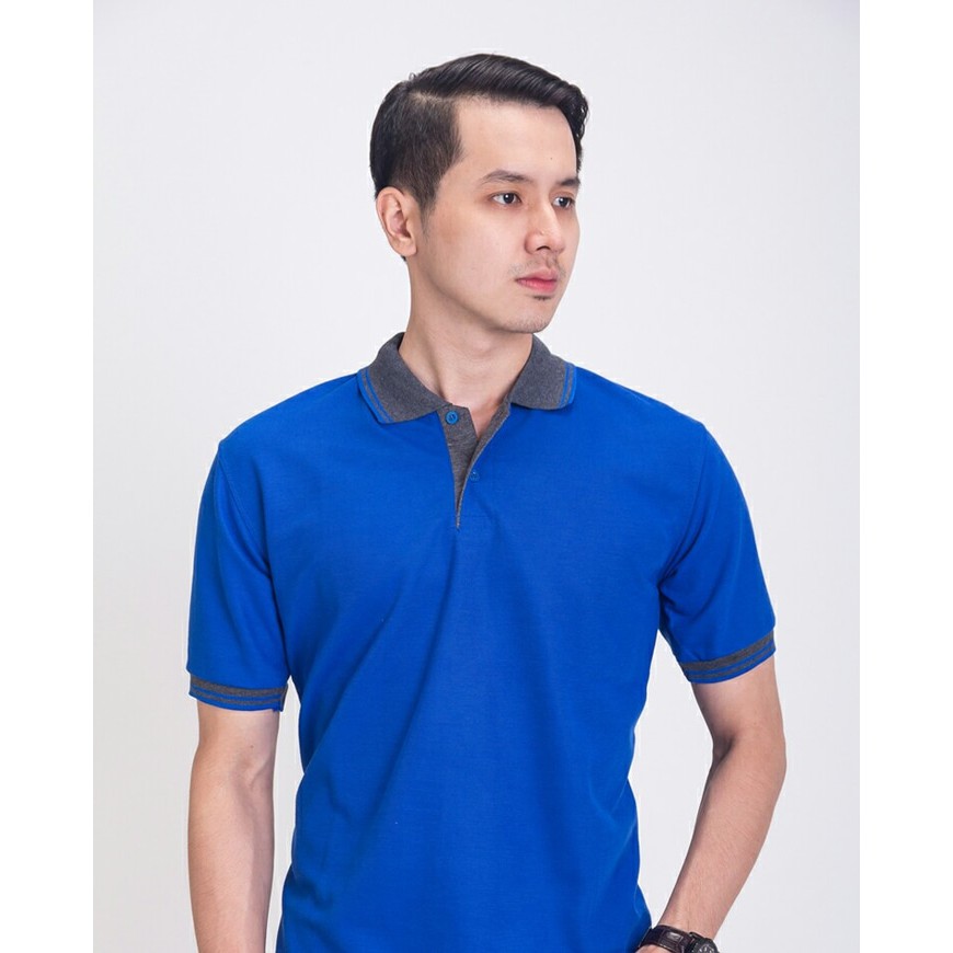 BAJU KAOS KERAH POLO SHIRT PRIA BIRU TUA