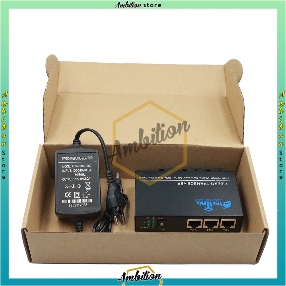 10/100M single mode 3FO 3LAN  3F3E Reverse POE Media Converter [Bisa Bayar Ditempat]