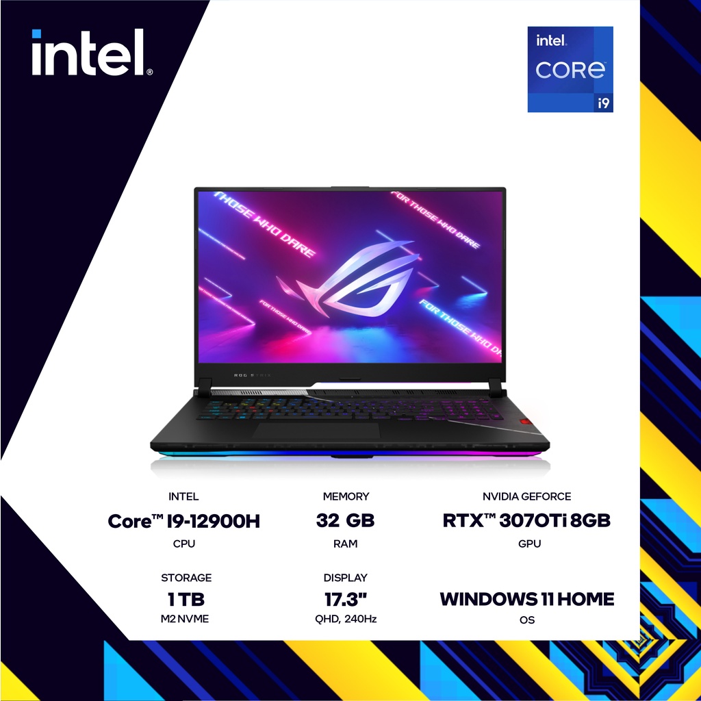 ASUS ROG STRIX SCAR 17 G733ZW I9-12900H 32GB 1TB RTX3070Ti 240Hz W11