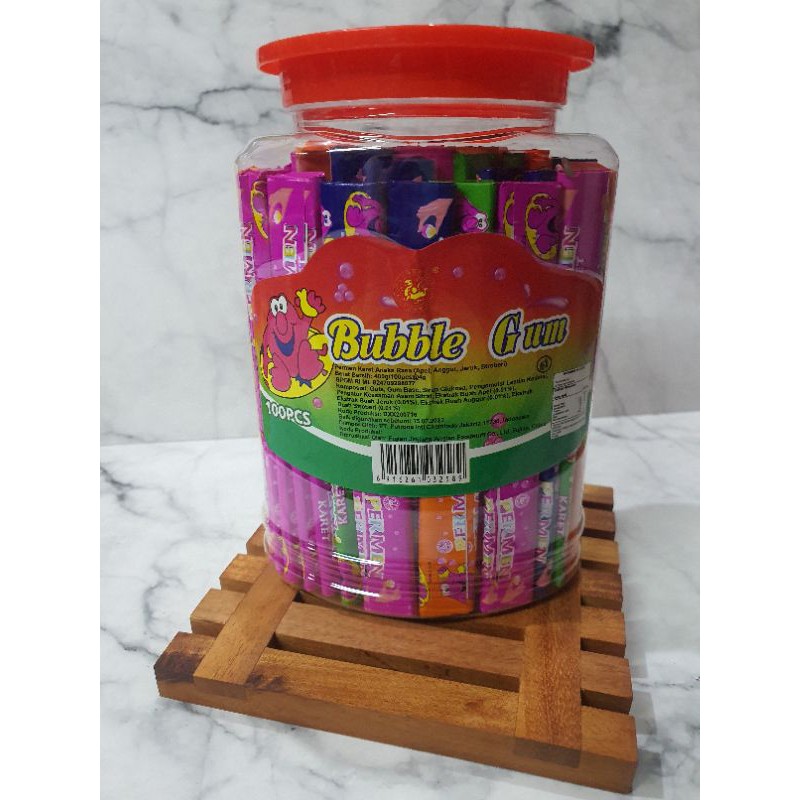 Permen Karet Cemilan Snack Bubblegum Buah Big Babol Gelembung Jadul Buah Anak (isi 100 pcs)