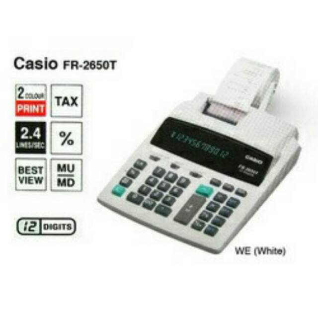 

CALCULATOR/KALKULATOR PRINTING@CASIO FR 2650~12 DIGIT BIG DISPLAY&HIGH SPEED#GARANSI RESMI