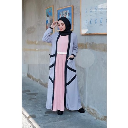 HOPYLOVY Gamis Abaya Wanita Maxi Dress Freya Bahan Natalia Crepe