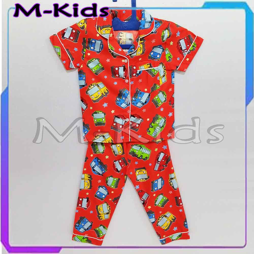 MKids88 - Baju Tidur Setelan PIYAMA Anak Katun CP Motif Tayo