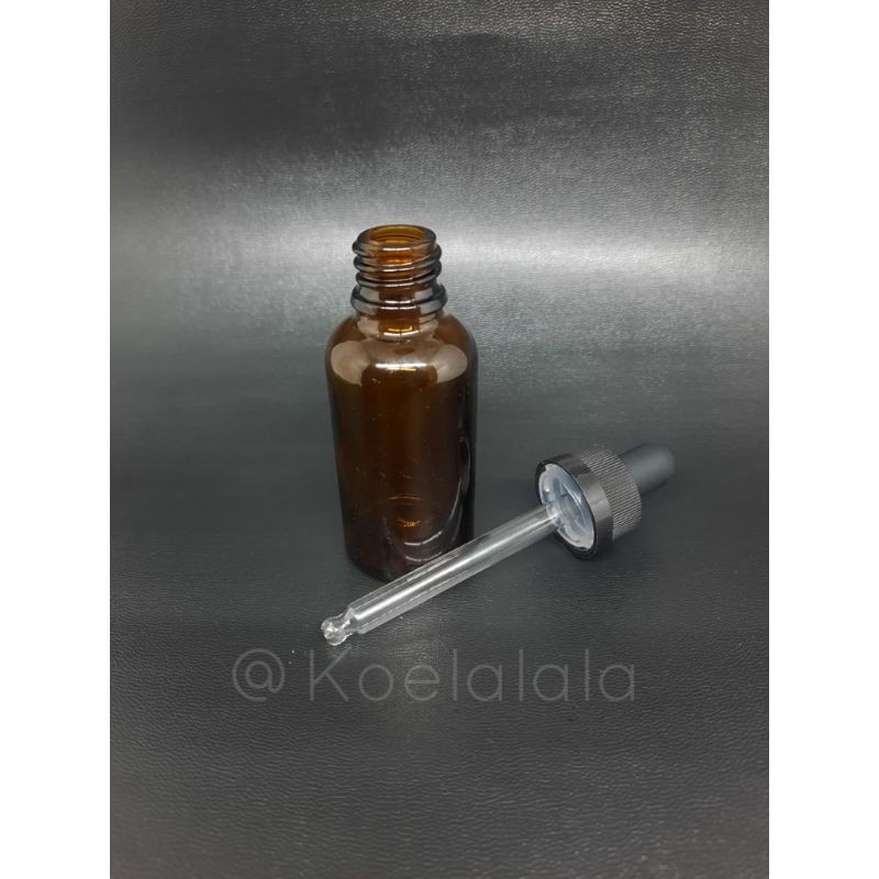 Botol Kaca Pipet Amber 30ml Pipet Childlock Botol Serum