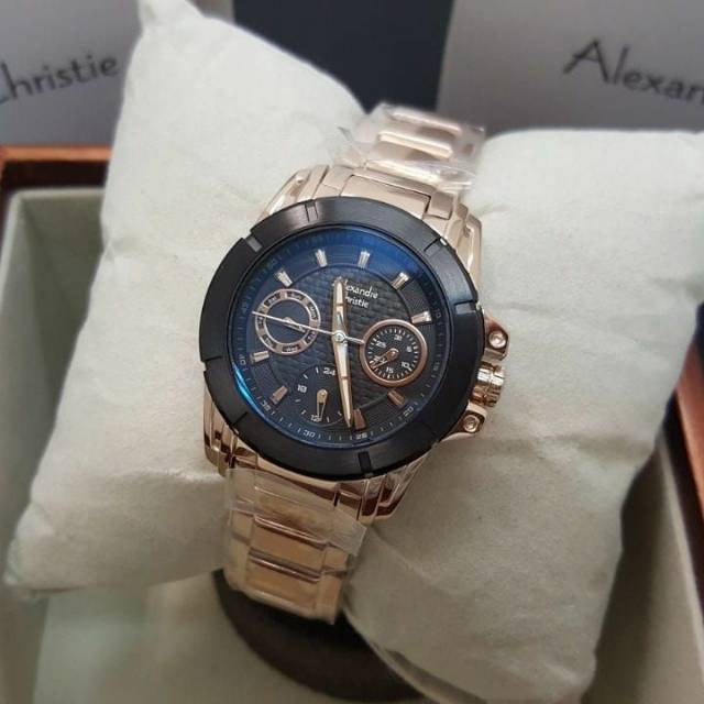 Jam Tangan Wanita Alexandre Christie AC 6226 Lady Original Rosegold