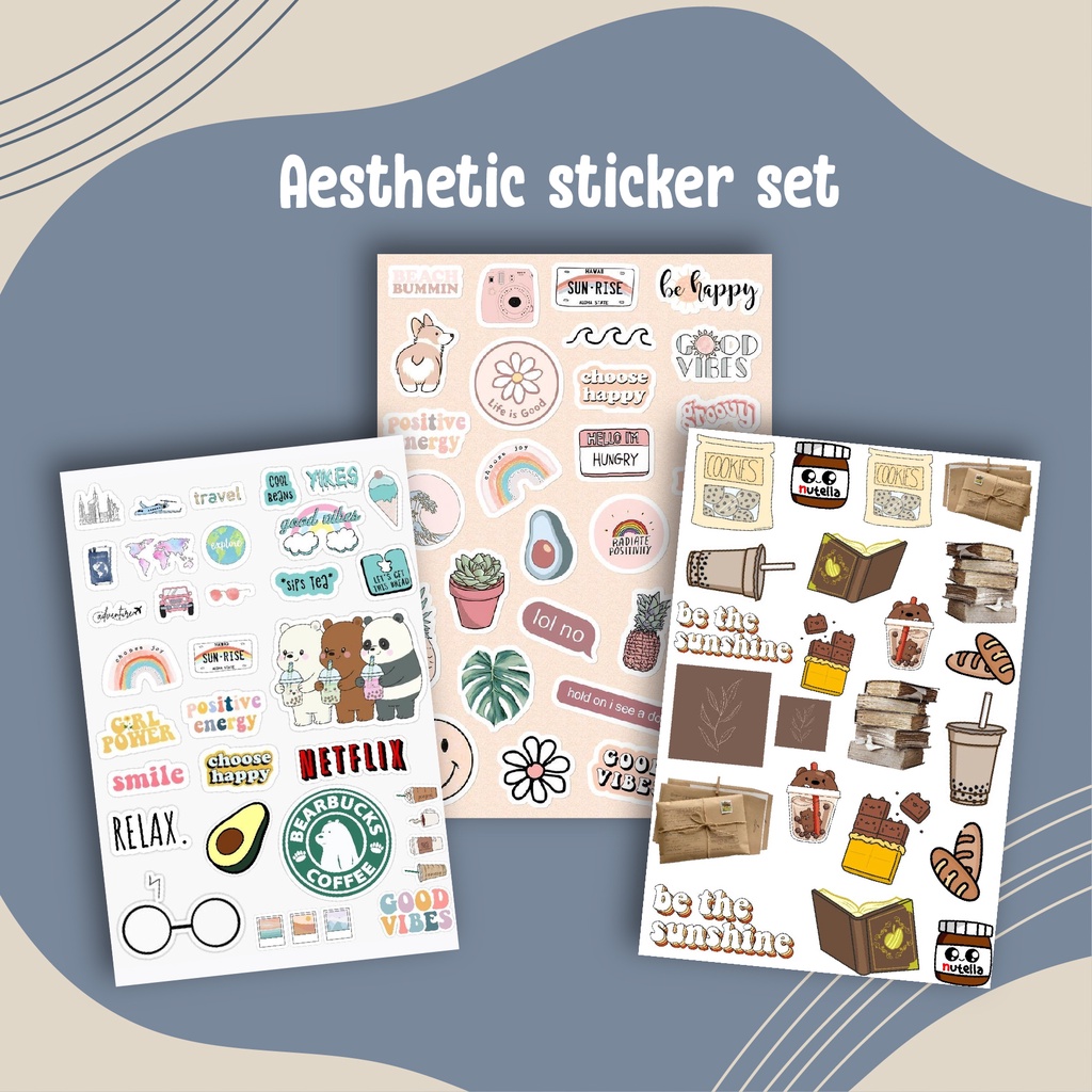 

STICKER AESTHETIC SET PACK WALL DECO DIY TUMBLR STIKER