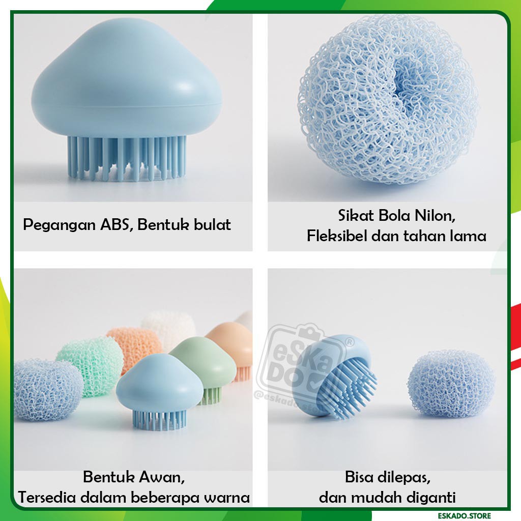 Spons / Alat Sikat Pencuci Panci / Cuci Piring Sikat Wajan Cuci Piring Minimalis Elegan